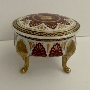 Vintage Pirken Hammer Czechoslovakia Red & Gold Pegasus Porcelain Trinket Box